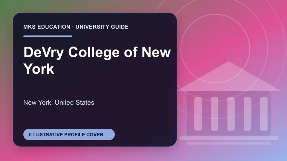 Illustrative MKS Education profile cover for DeVry College of New York in the USA