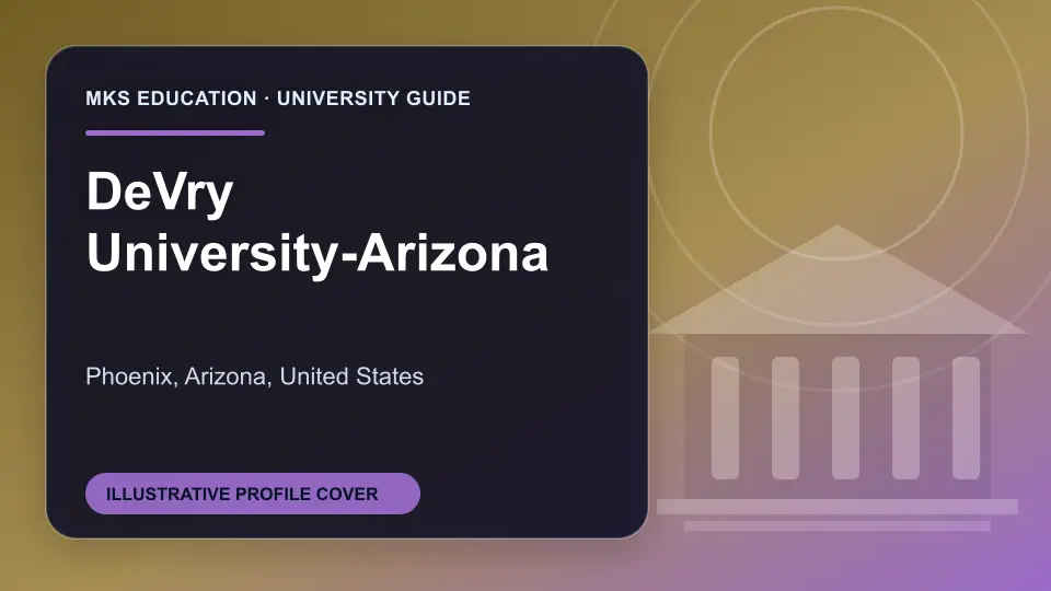 Illustrative MKS Education profile cover for DeVry University-Arizona in the USA
