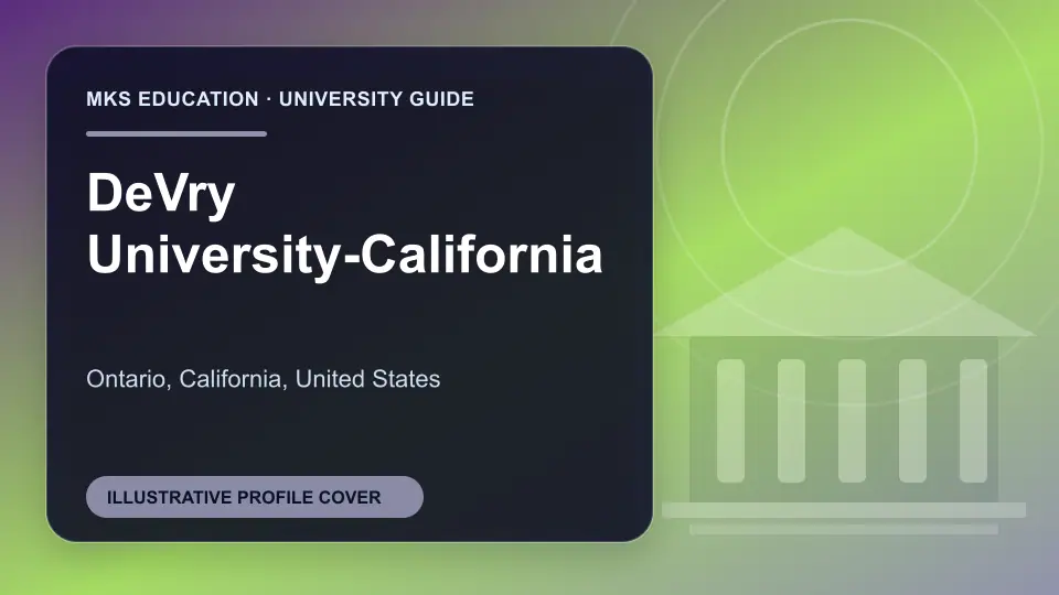 Illustrative MKS Education profile cover for DeVry University-California in the USA
