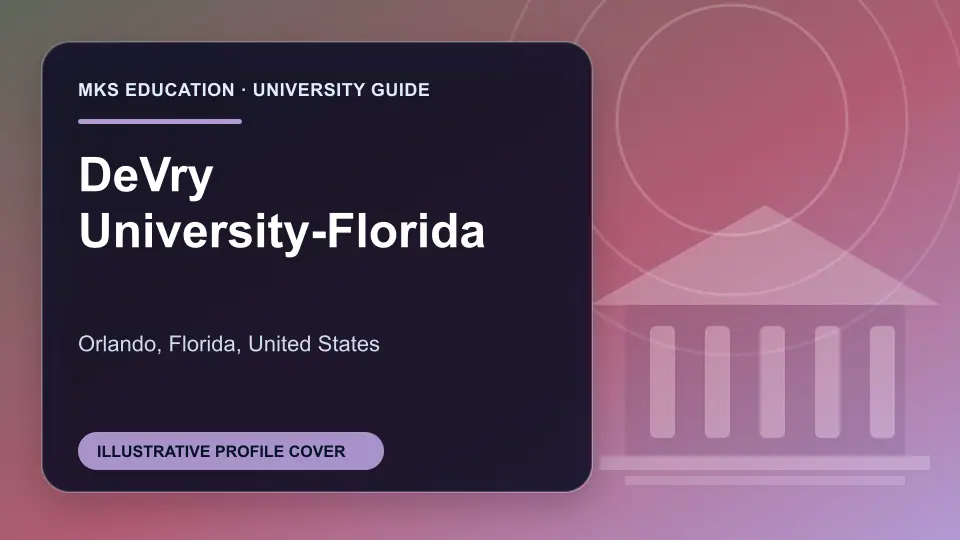 Illustrative MKS Education profile cover for DeVry University-Florida in the USA