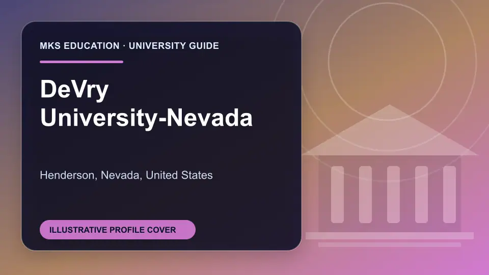 Illustrative MKS Education profile cover for DeVry University-Nevada in the USA