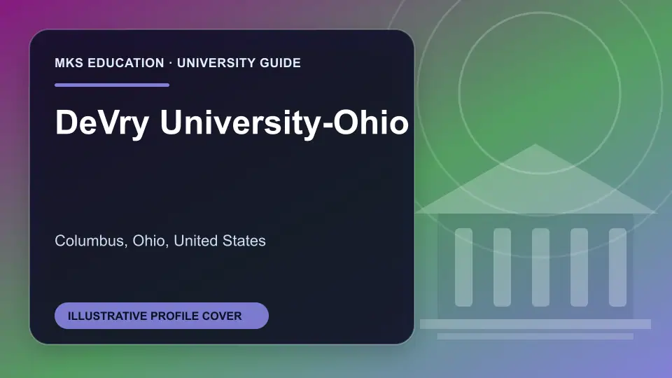 Illustrative MKS Education profile cover for DeVry University-Ohio in the USA
