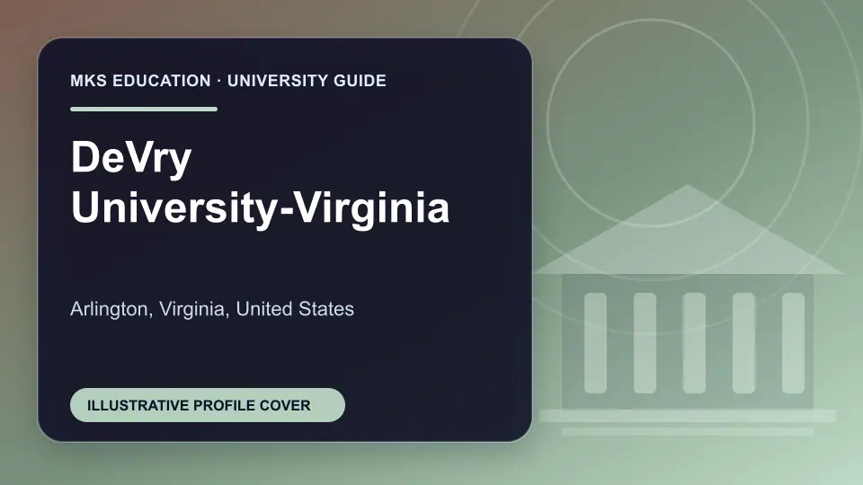 Illustrative MKS Education profile cover for DeVry University-Virginia in the USA