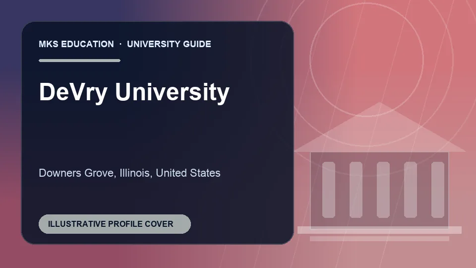 Illustrative MKS Education profile cover for DeVry University in the USA