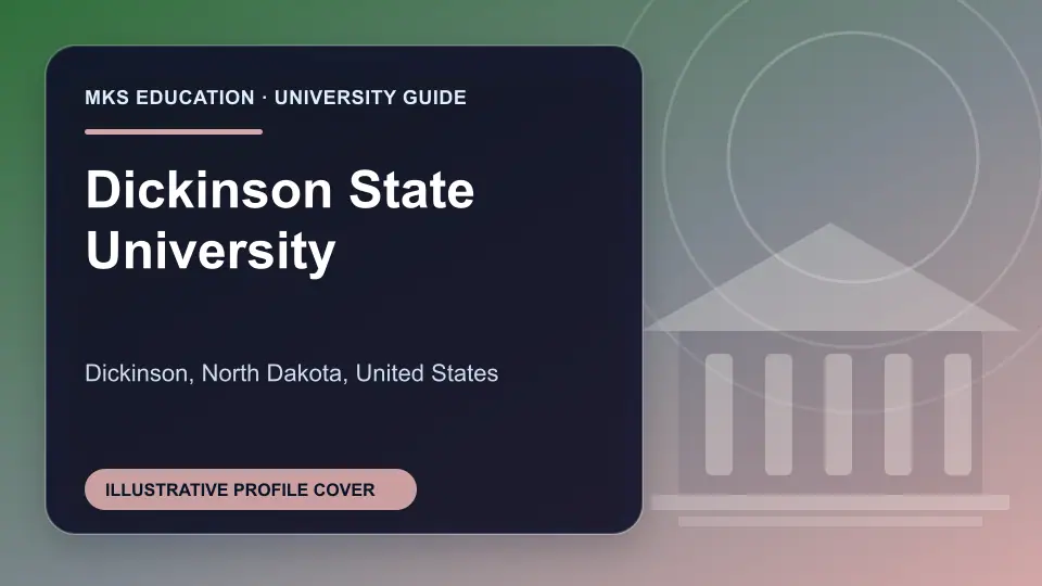Illustrative MKS Education profile cover for Dickinson State University in the USA