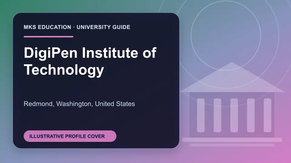 Illustrative MKS Education profile cover for DigiPen Institute of Technology in the USA