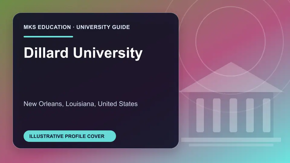 Illustrative MKS Education profile cover for Dillard University in the USA