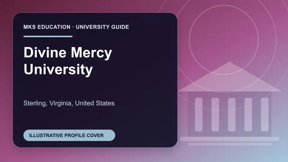 Illustrative MKS Education profile cover for Divine Mercy University in the USA