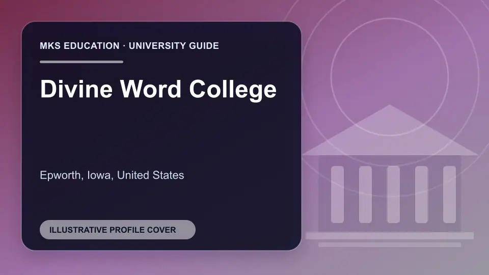 Illustrative MKS Education profile cover for Divine Word College in the USA