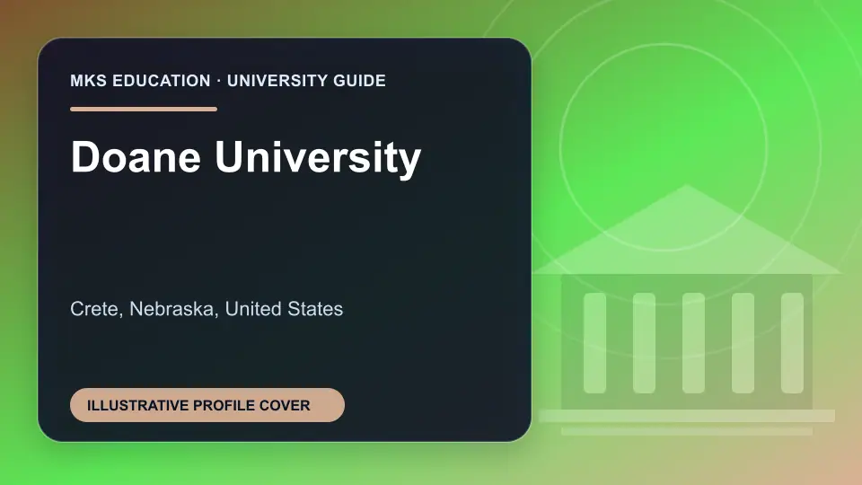 Illustrative MKS Education profile cover for Doane University in the USA