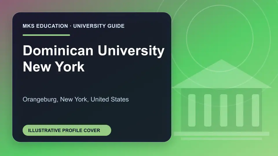Illustrative MKS Education profile cover for Dominican University New York in the USA