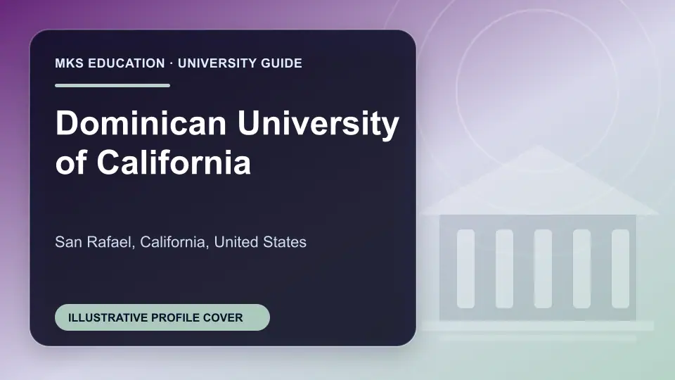Illustrative MKS Education profile cover for Dominican University of California in the USA