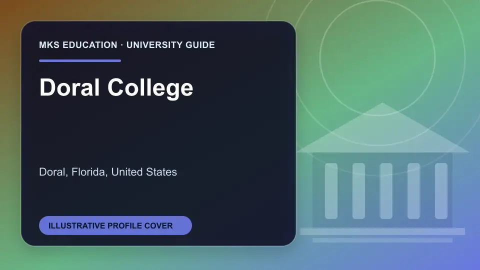 Illustrative MKS Education profile cover for Doral College in the USA