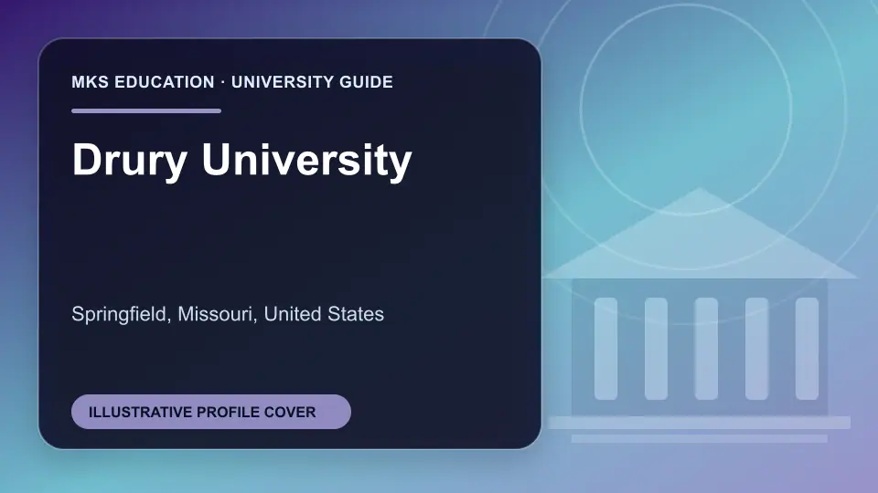 Illustrative MKS Education profile cover for Drury University in the USA