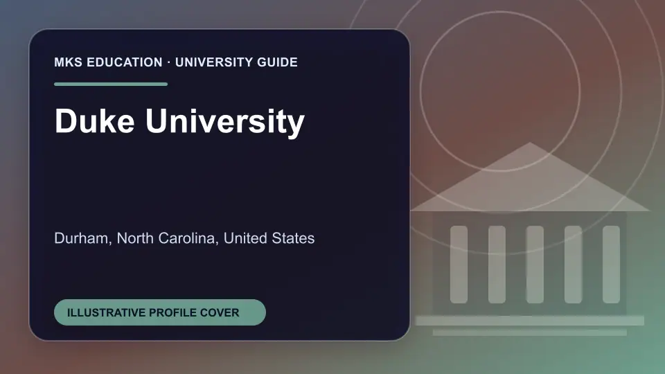 Illustrative MKS Education profile cover for Duke University in the USA