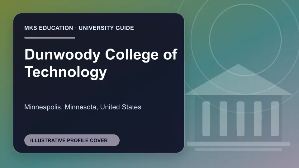 Illustrative MKS Education profile cover for Dunwoody College of Technology in the USA