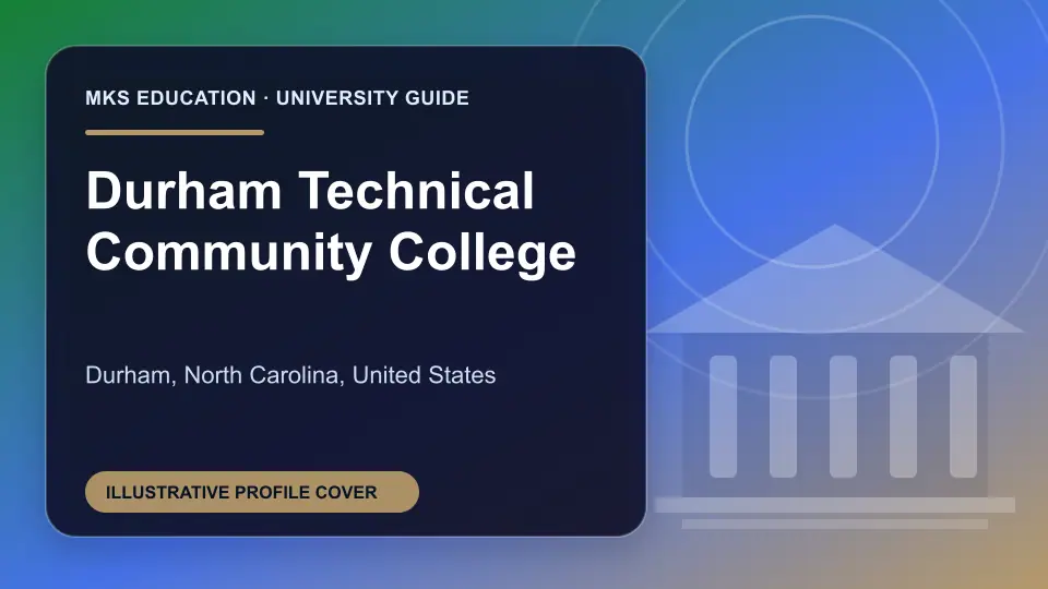Illustrative MKS Education profile cover for Durham Technical Community College in the USA