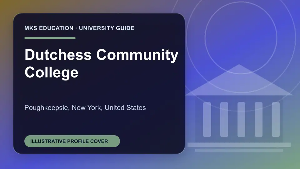 Illustrative MKS Education profile cover for Dutchess Community College in the USA