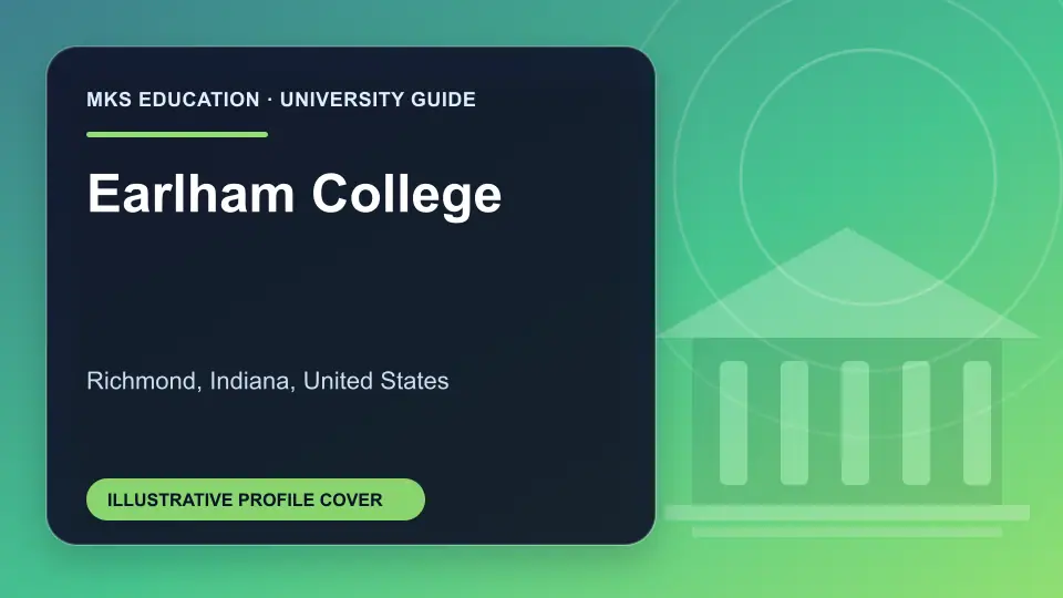 Illustrative MKS Education profile cover for Earlham College in the USA