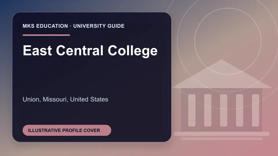 Illustrative MKS Education profile cover for East Central College in the USA