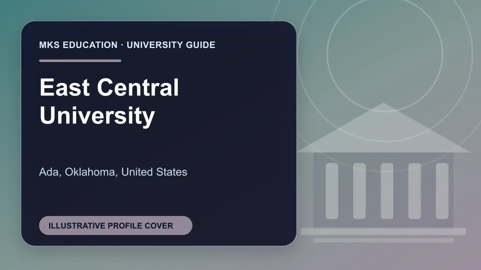 Illustrative MKS Education profile cover for East Central University in the USA