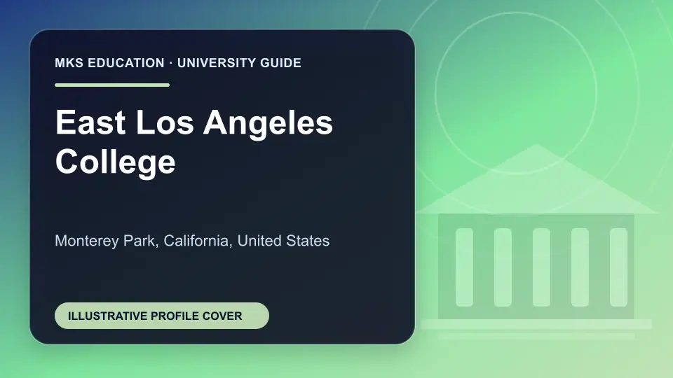 Illustrative MKS Education profile cover for East Los Angeles College in the USA