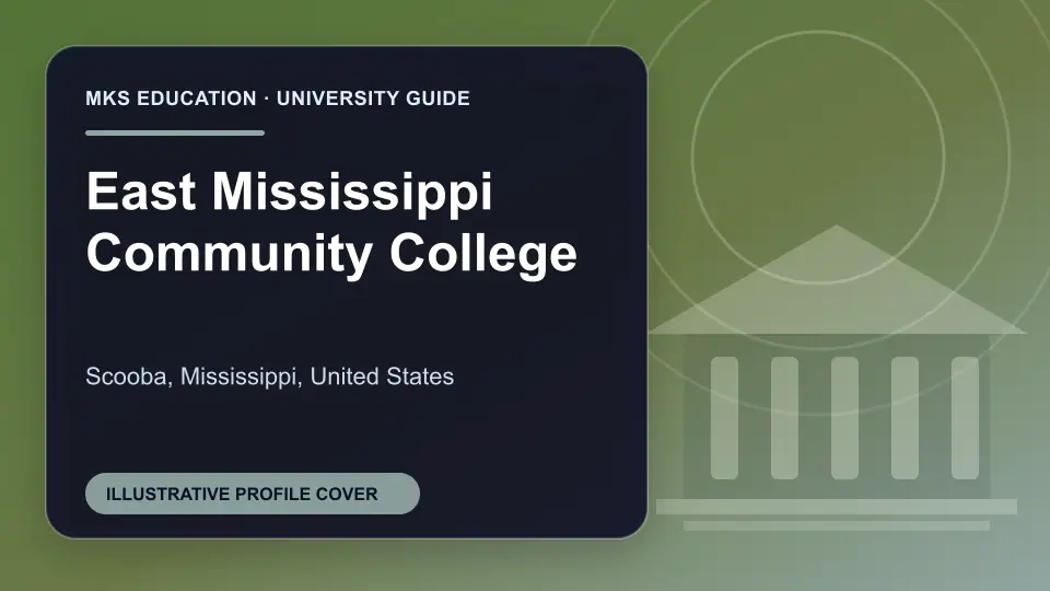 Illustrative MKS Education profile cover for East Mississippi Community College in the USA