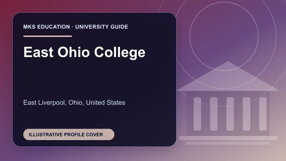 Illustrative MKS Education profile cover for East Ohio College in the USA