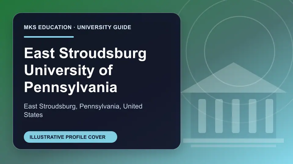 Illustrative MKS Education profile cover for East Stroudsburg University of Pennsylvania in the USA