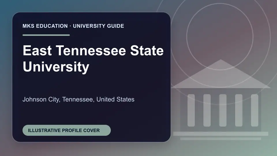 Illustrative MKS Education profile cover for East Tennessee State University in the USA