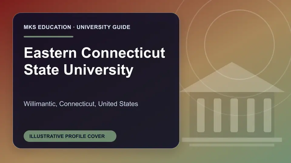 Illustrative MKS Education profile cover for Eastern Connecticut State University in the USA