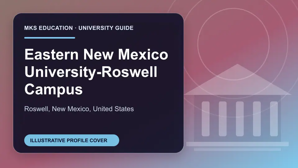 Illustrative MKS Education profile cover for Eastern New Mexico University-Roswell Campus in the USA