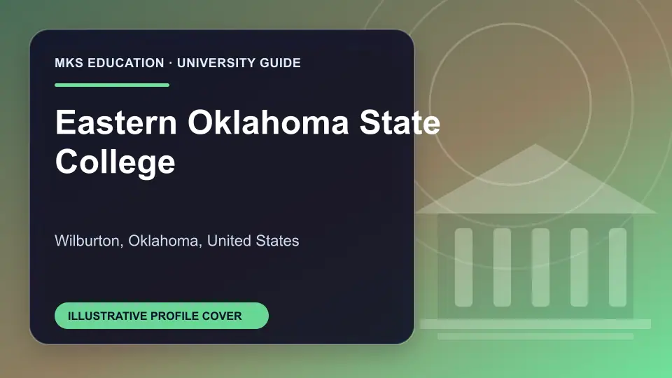 Illustrative MKS Education profile cover for Eastern Oklahoma State College in the USA