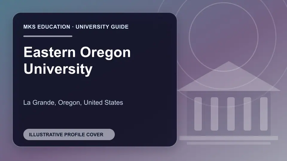 Illustrative MKS Education profile cover for Eastern Oregon University in the USA