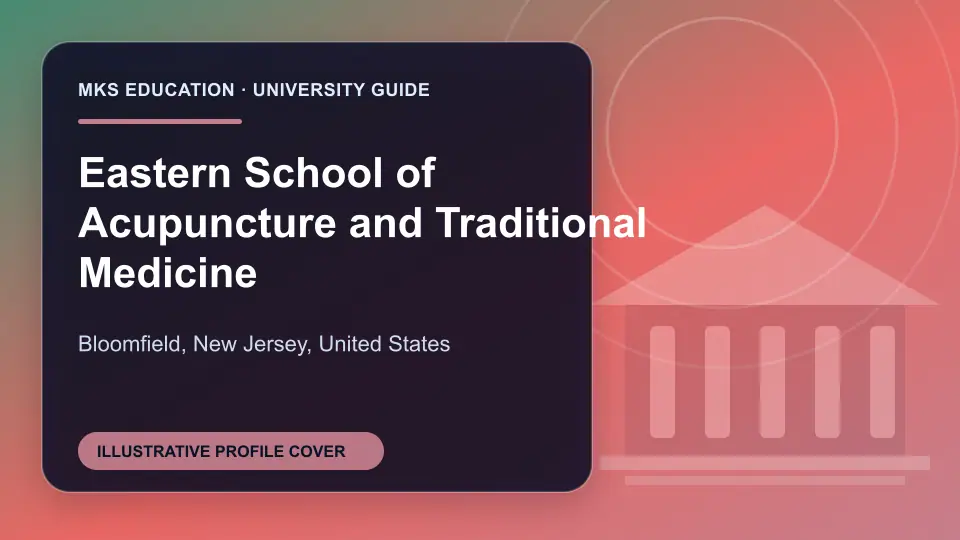 Illustrative MKS Education profile cover for Eastern School of Acupuncture and Traditional Medicine in the USA