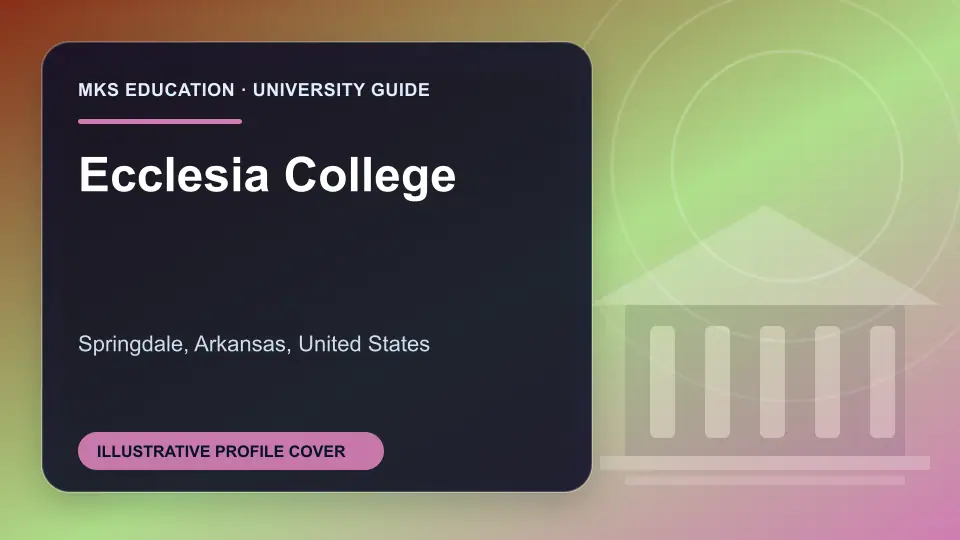 Illustrative MKS Education profile cover for Ecclesia College in the USA