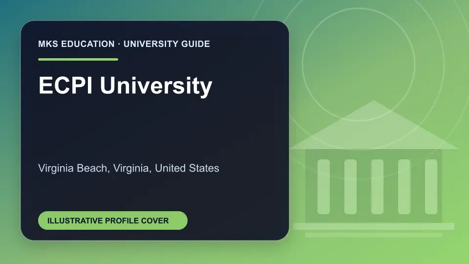 Illustrative MKS Education profile cover for ECPI University in the USA