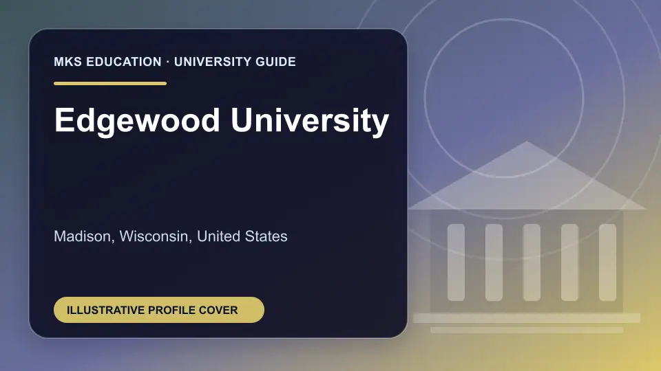 Illustrative MKS Education profile cover for Edgewood University in the USA