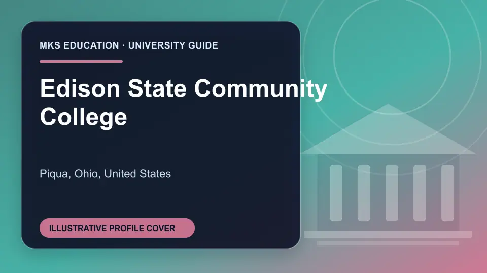 Illustrative MKS Education profile cover for Edison State Community College in the USA