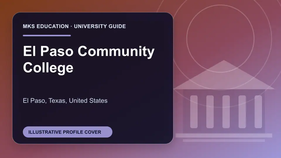 Illustrative MKS Education profile cover for El Paso Community College in the USA