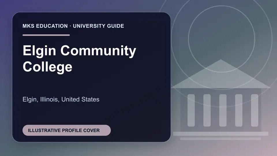 Illustrative MKS Education profile cover for Elgin Community College in the USA