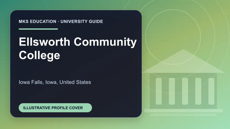 Illustrative MKS Education profile cover for Ellsworth Community College in the USA
