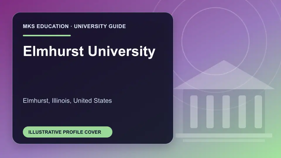 Illustrative MKS Education profile cover for Elmhurst University in the USA