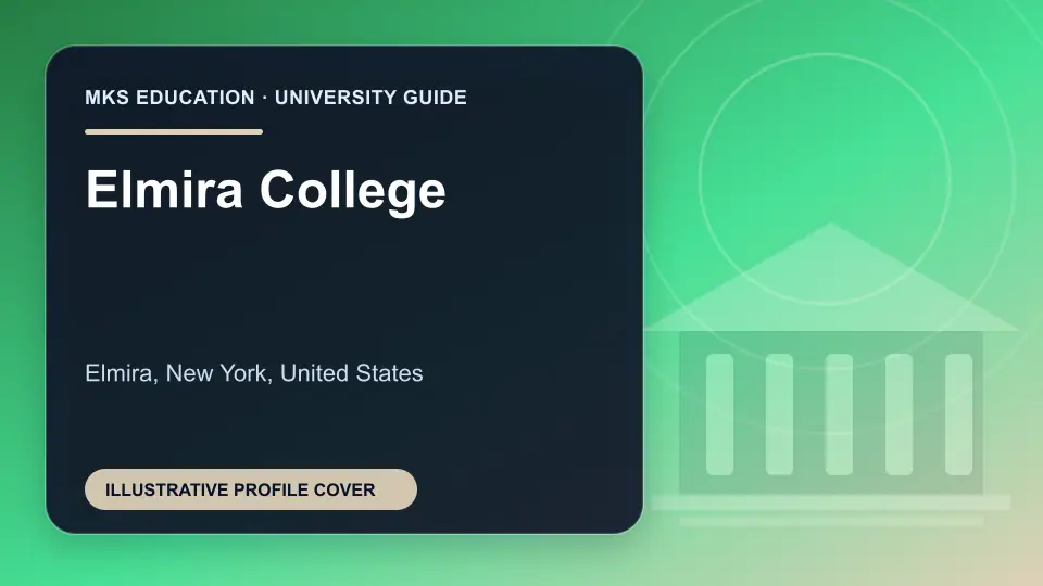 Illustrative MKS Education profile cover for Elmira College in the USA