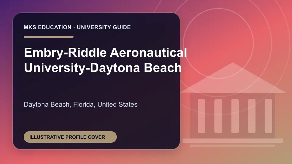 Illustrative MKS Education profile cover for Embry-Riddle Aeronautical University-Daytona Beach in the USA