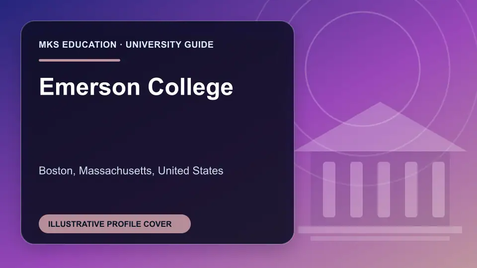 Illustrative MKS Education profile cover for Emerson College in the USA