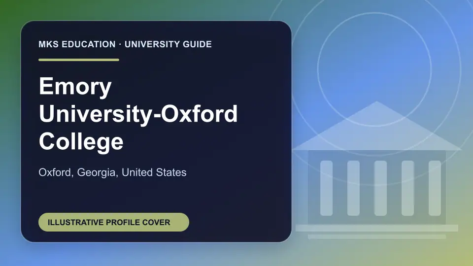 Illustrative MKS Education profile cover for Emory University-Oxford College in the USA