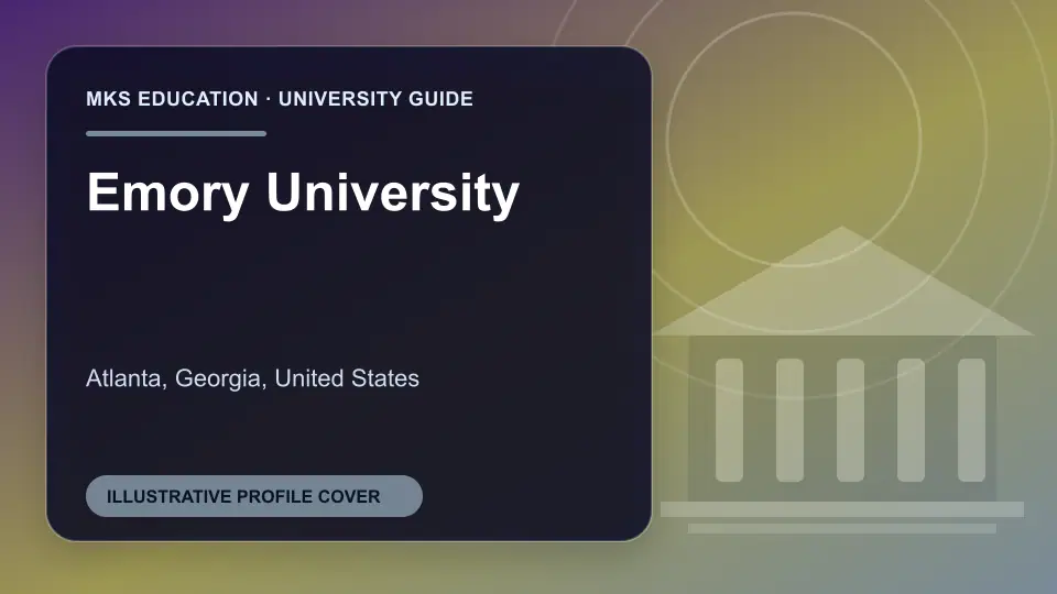 Illustrative MKS Education profile cover for Emory University in the USA