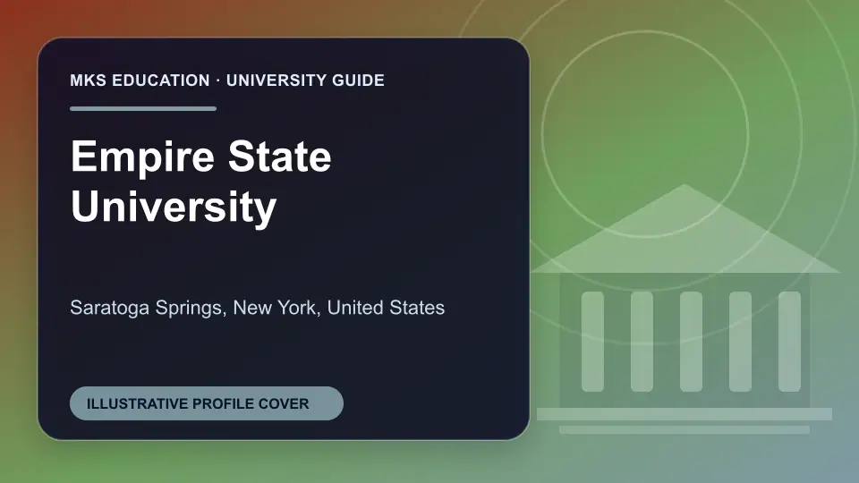 Illustrative MKS Education profile cover for Empire State University in the USA