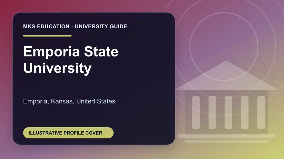 Illustrative MKS Education profile cover for Emporia State University in the USA